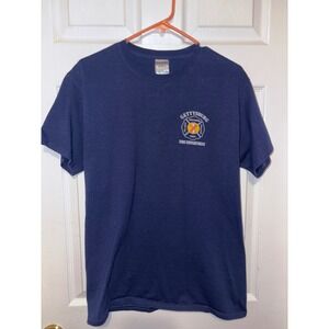 Gettysburg Fire Department TShirt Men's Medium Navy Blue Firefighter Graphic Tee